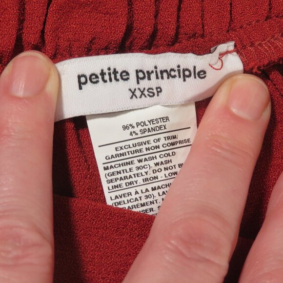 Petite Principle Harlowe Crepe Pants Rust/Burgundy XXSP - Picture 7 of 16